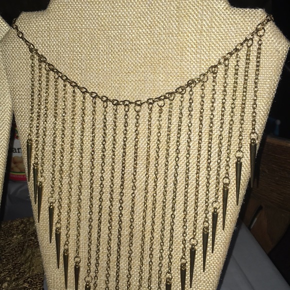 Gold Waterfall kingdom warrior trendy necklace NWT - Picture 5 of 9